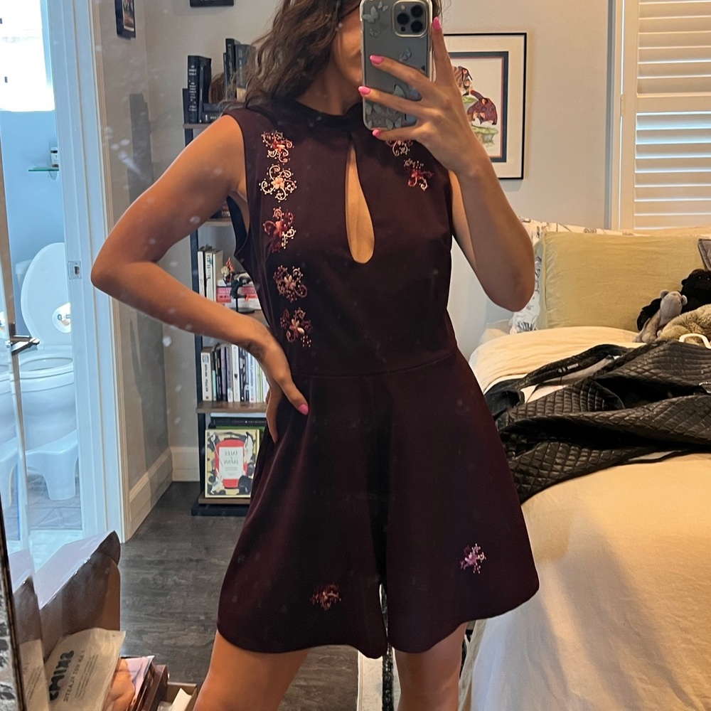ONE OF A KIND, HAND STITCHED PURPLE ROMPER